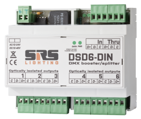 SRS DSD6-DIN DMX Splitter 6- Kanal 