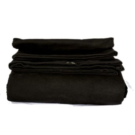 Backdrop schwarz 9x6m (BxH) aus Bühnenmolton 300g/m² geöst und gesäumt