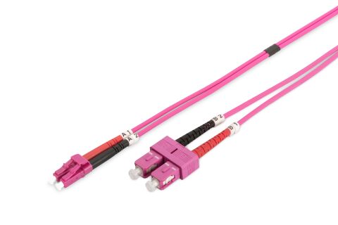 Digitus LWL Patchkabel, Duplex, LC zu SC MM OM4 50/125 µ, 1 m